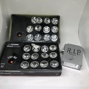Gemmy Halloween Lights Lot 2 Short Circuit Light Strings 1 RIP Tombstone Strobe